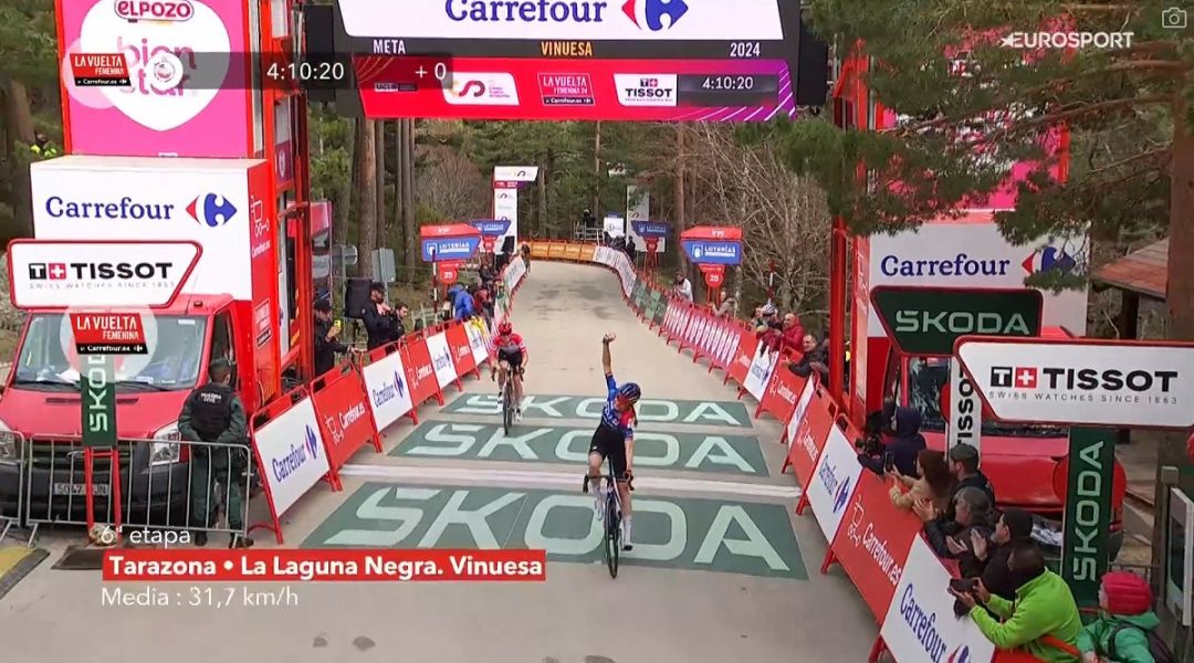 '.Vuelta Femenina: Muzic batte Vollering, olandese sempre più padrona con Longo Borghini in difficoltà.'