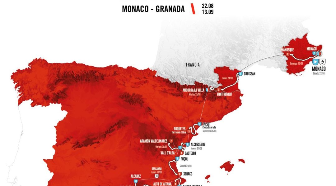 Una Vuelta tutt'altro che impossibile, dal Principato di Monaco a Granada: mancano le salite storiche